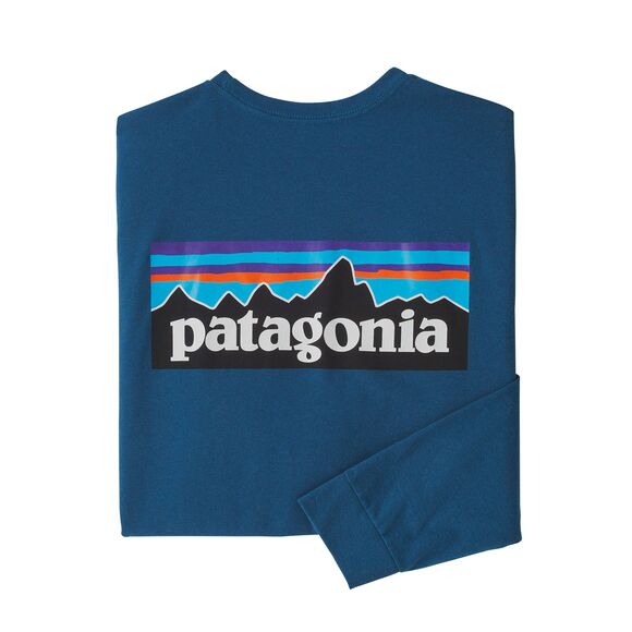 Patagonia®男款 Long-Sleeved P-6 Logo Responsibili-Tee®